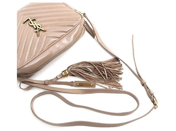 Saint Laurent Borsa a tracolla Lou beige - vista 5