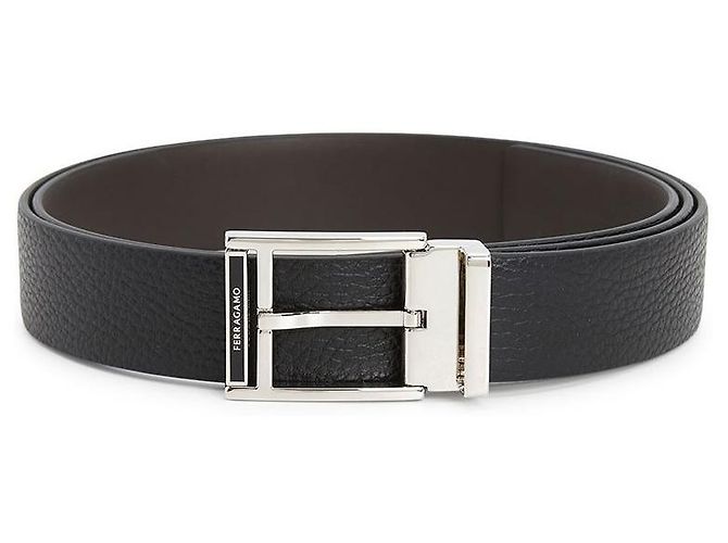 Salvatore Ferragamo Men's Reversible Belt (Pre-Cutting) Black - view 2