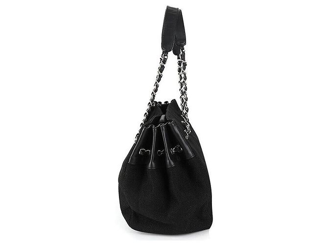 Chanel Borsa a spalla in tela Chevron con catena Nero - vista 2
