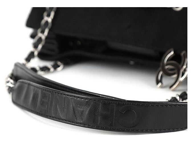 Chanel Borsa a spalla in tela Chevron con catena Nero - vista 5