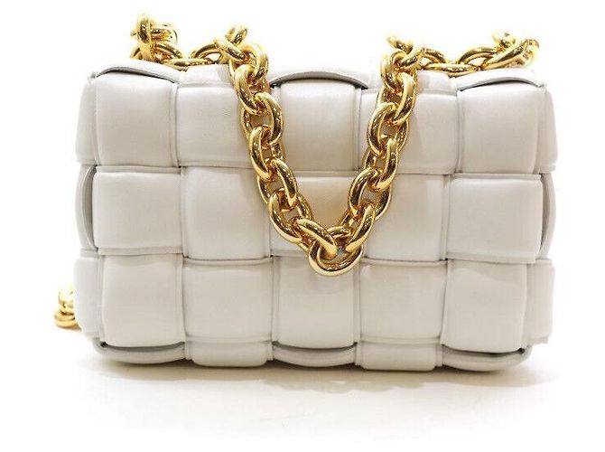 Cassette Bottega Veneta Bolsa de ombro de corrente acolchoada Branco - vista 4