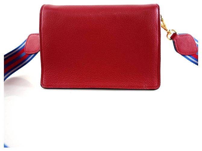 Prada Bolsa de Ombro Crossbody Vitello Daino Vermelho - vista 3