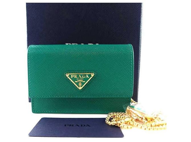 Prada Kartenhalter mit Saffiano-Kette Mehrfarben - Ansicht 6