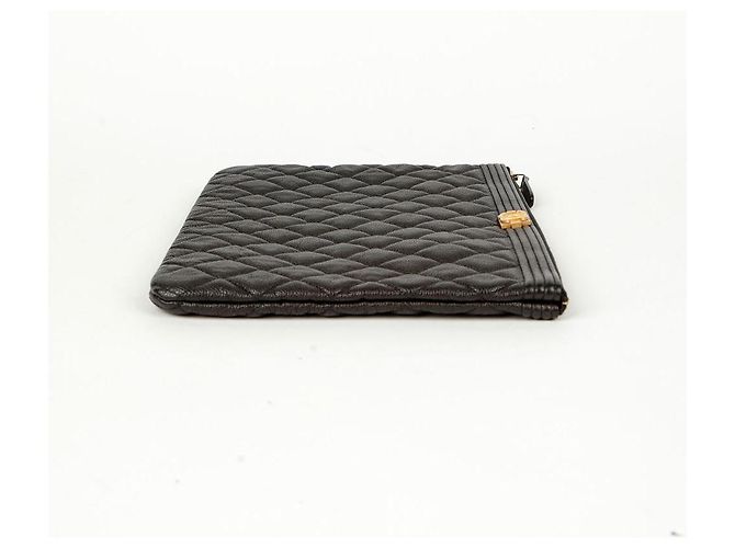 Chanel Clutch Medio in Pelle Caviar Boy Nero - vista 5