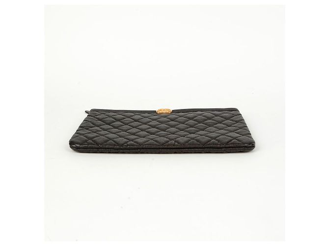 Chanel Clutch Medio in Pelle Caviar Boy Nero - vista 6