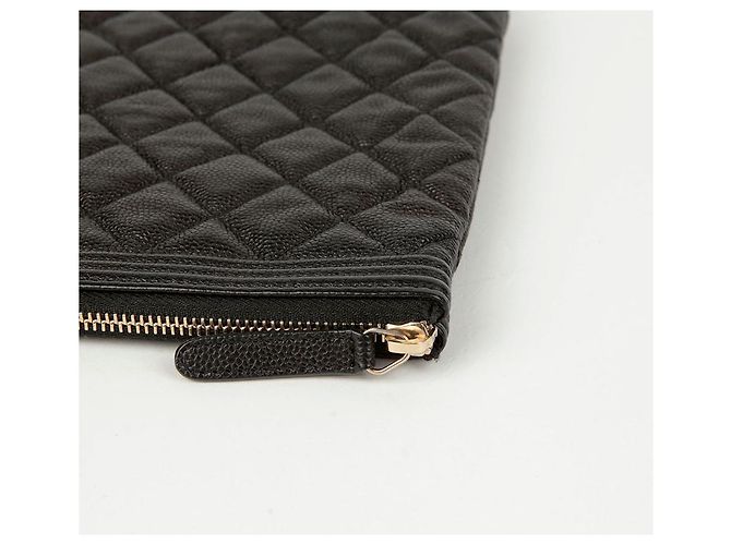 Chanel Clutch Medio in Pelle Caviar Boy Nero - vista 7