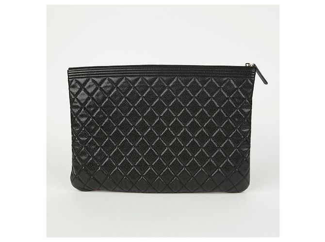 Chanel Clutch Grande Boy Caviar Nero - vista 4