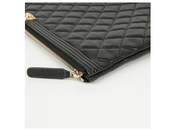 Chanel Clutch Grande Boy Caviar Nero - vista 7
