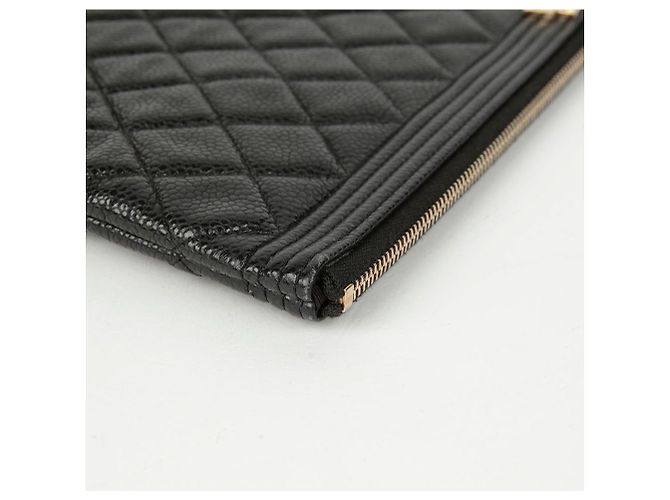 Chanel Clutch Grande Boy Caviar Nero - vista 8
