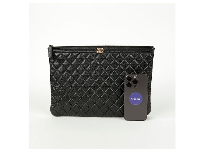 Chanel Clutch Grande Boy Caviar Nero - vista 9