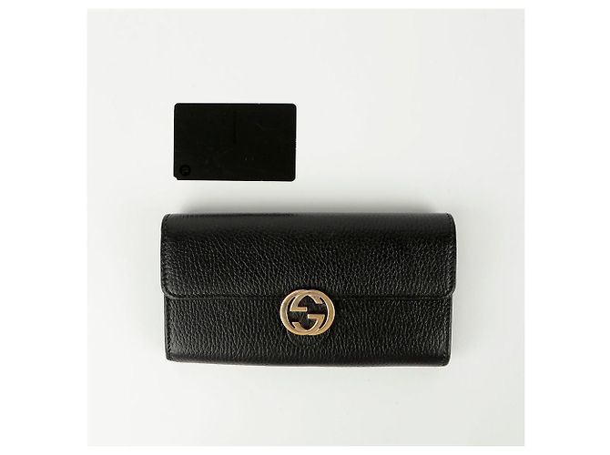 Gucci Interlocking Long Wallet Black - view 9