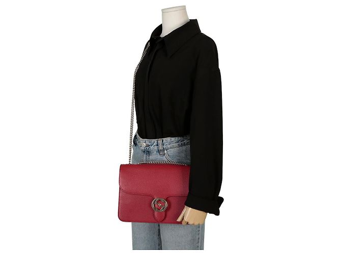 Gucci Borsa a spalla media intrecciata Rosso - vista 14