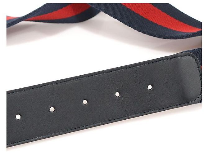 Gucci Cinturón de mujer de cuero azul marino con hebilla entrelazada WEB - vista 7