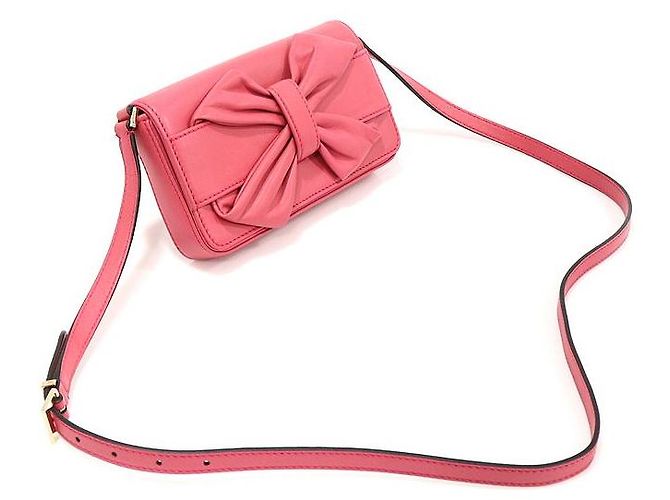 Valentino Borsa a tracolla in pelle rosa profondo con nastro - vista 3