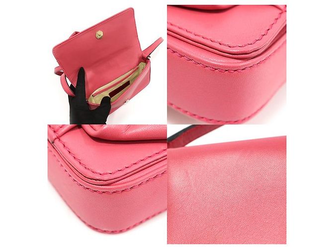 Valentino Borsa a tracolla in pelle rosa profondo con nastro - vista 6