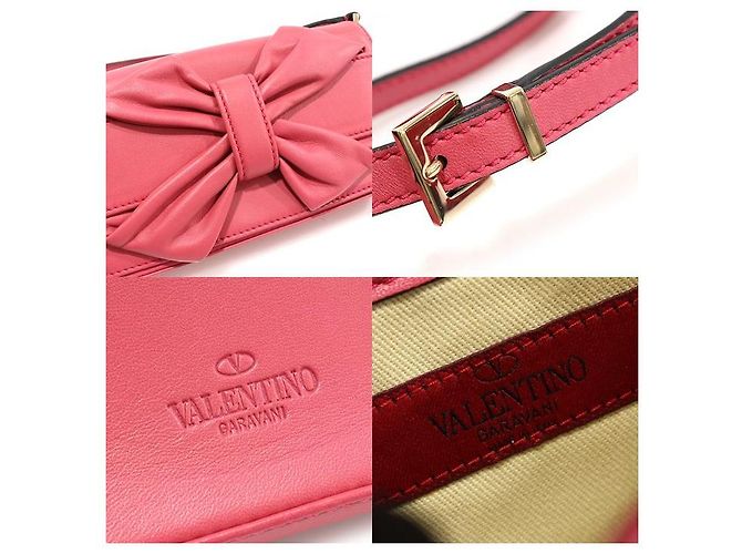 Valentino Borsa a tracolla in pelle rosa profondo con nastro - vista 7