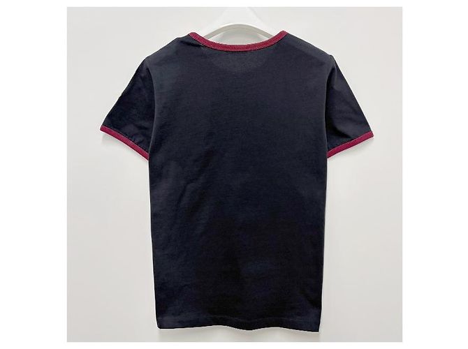 Moncler Blaue Baumwoll-T-Shirt mit gesticktem Logo - Ansicht 10