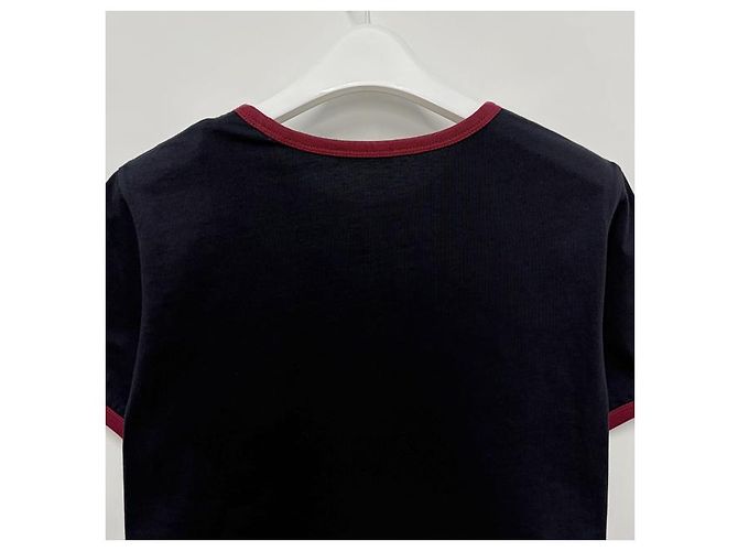 Moncler Blaue Baumwoll-T-Shirt mit gesticktem Logo - Ansicht 13