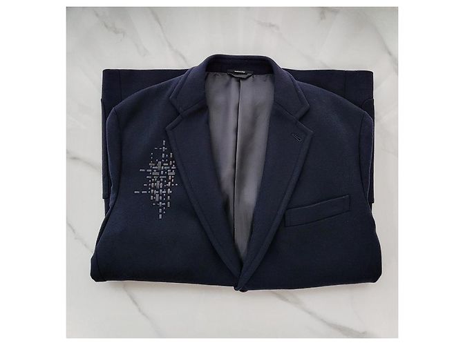 Hermès Giacca in pelle liscia di lana per uomo Stadium Nero - vista 13