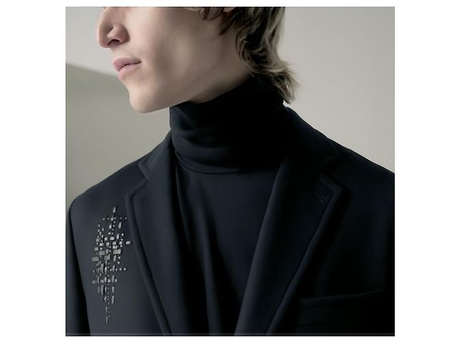 Hermès Giacca in pelle liscia di lana per uomo Stadium Nero - vista 3