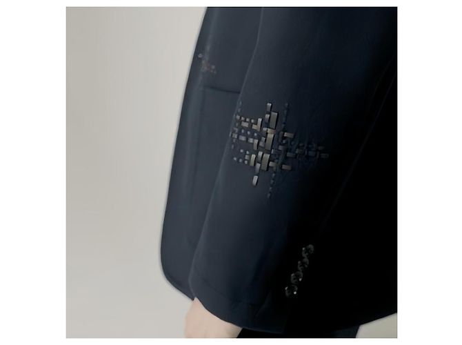 Hermès Giacca in pelle liscia di lana per uomo Stadium Nero - vista 4