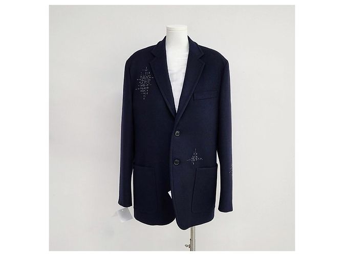 Hermès Giacca in pelle liscia di lana per uomo Stadium Nero - vista 5