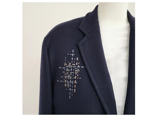 Hermès Giacca in pelle liscia di lana per uomo Stadium Nero - vista 7