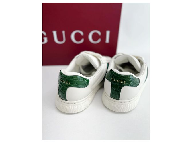 Gucci Sneakers in pelle Ace Web Bianco - vista 11