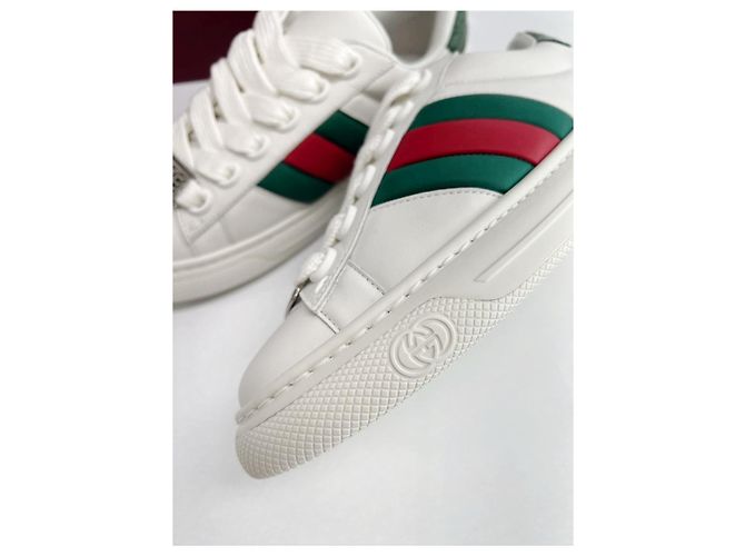 Gucci Sneakers in pelle Ace Web Bianco - vista 9