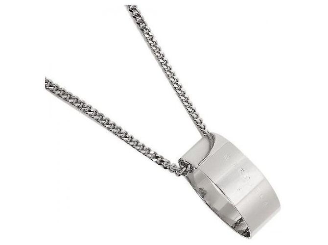 Maison Martin Margiela Collar de Péndulo Grande con Logo Plata - vista 4