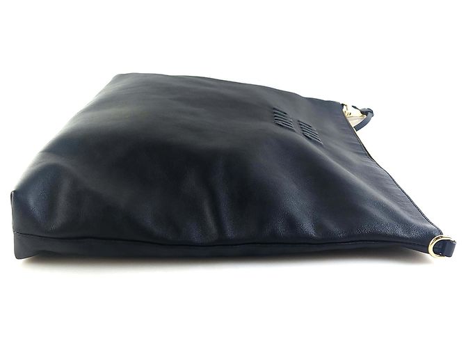 Miu Miu Borsa a spalla con catena e logo in rilievo Nero - vista 2
