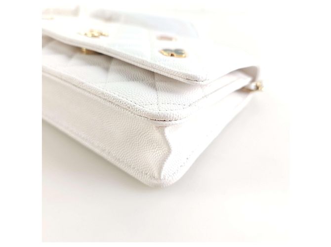 Chanel Borsa a tracolla con catena caviar classica Bianco - vista 5