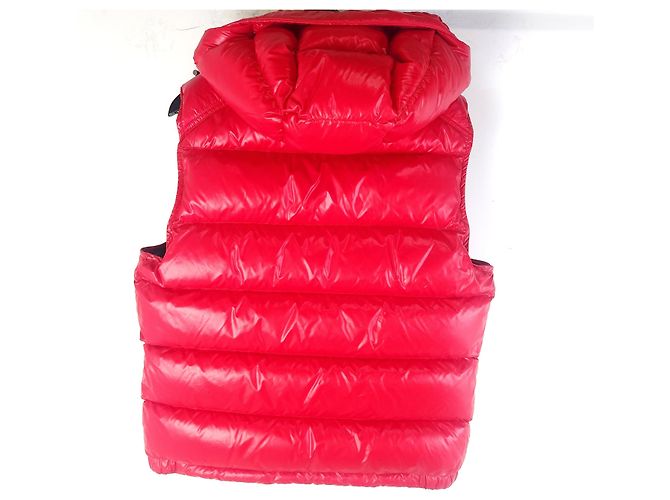 Moncler Chaleco de plumas con capucha Worms Roja - vista 3