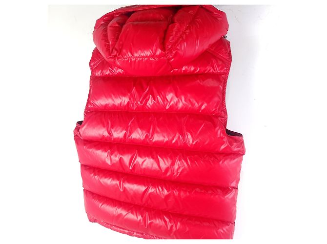 Moncler Chaleco de plumas con capucha Worms Roja - vista 4