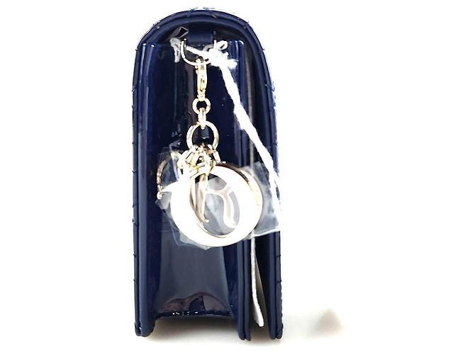 Dior Pochette a tracolla in vernice Cannage Lady con catena Nero - vista 2