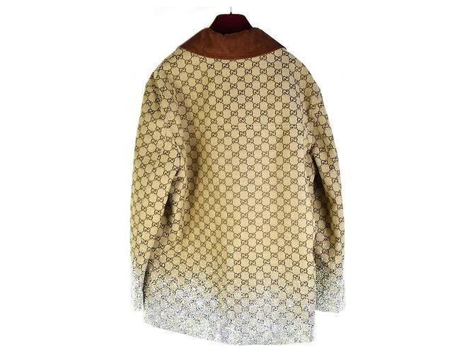Gucci Casaco acolchoado em lona GG com cristal gradiente - vista 3