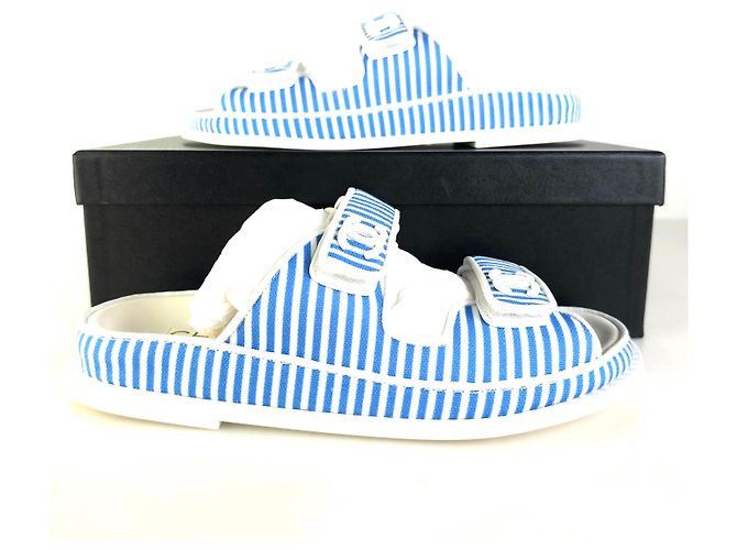 Chanel Sandali Velcro a Strisce Multicolore - vista 2