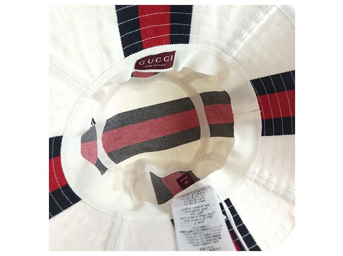 Gucci Cappello bucket in tela di cotone Web Stripe Multicolore - vista 3