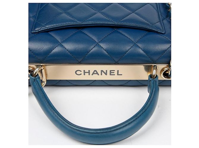 Trendy CC Chanel Borsa a spalla piccola CC alla moda con manico superiore Blu - vista 12