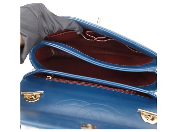 Trendy CC Chanel Borsa a spalla piccola CC alla moda con manico superiore Blu - vista 16