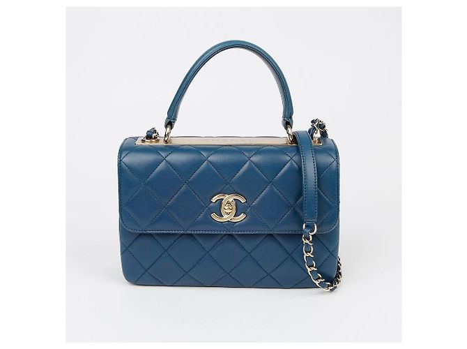 Trendy CC Chanel Borsa a spalla piccola CC alla moda con manico superiore Blu - vista 2
