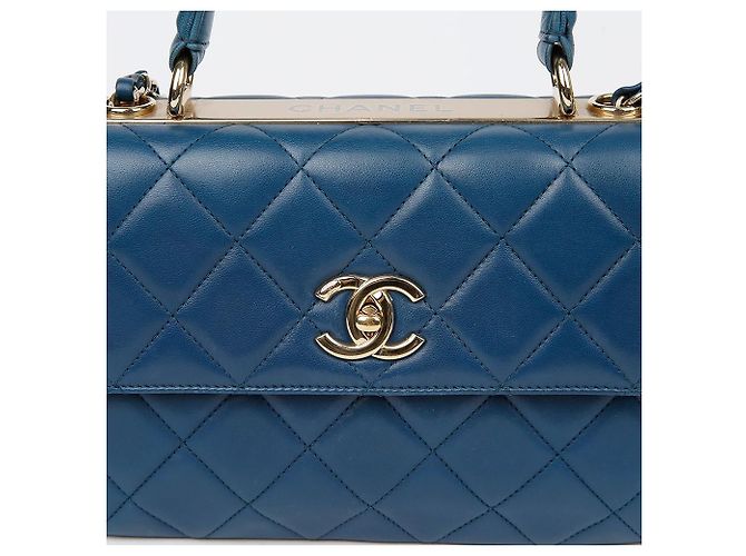 Trendy CC Chanel Borsa a spalla piccola CC alla moda con manico superiore Blu - vista 3
