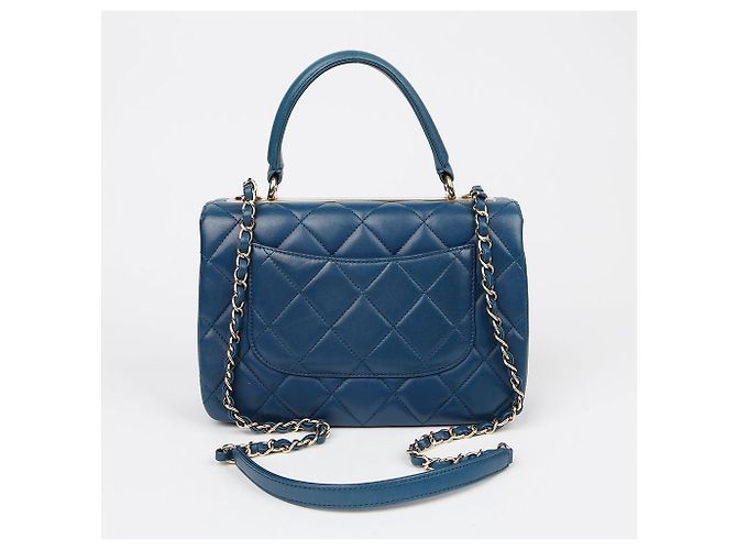 Trendy CC Chanel Borsa a spalla piccola CC alla moda con manico superiore Blu - vista 4