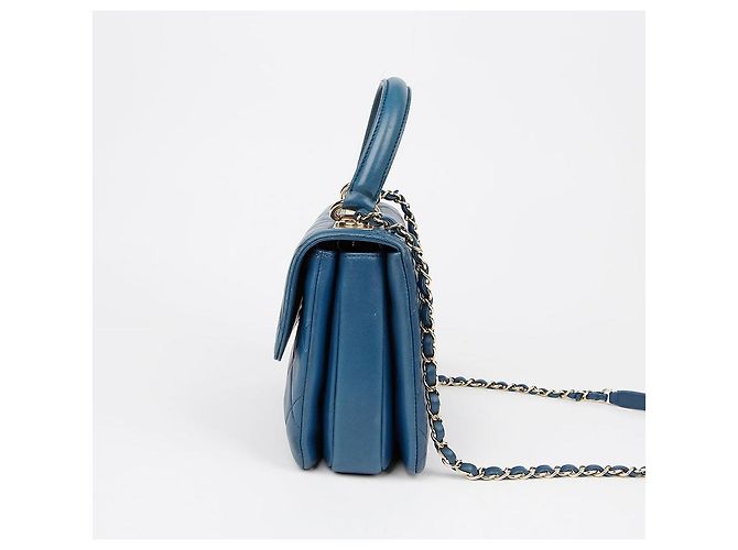 Trendy CC Chanel Borsa a spalla piccola CC alla moda con manico superiore Blu - vista 6