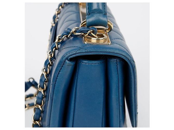 Trendy CC Chanel Borsa a spalla piccola CC alla moda con manico superiore Blu - vista 8