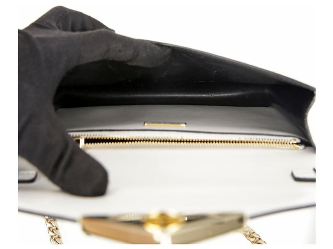 Saffiano Prada Borsa a tracolla con catena e logo triangolare - vista 10