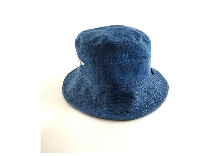 Louis Vuitton Cappello bucket reversibile Splash Damier Blu - vista 2