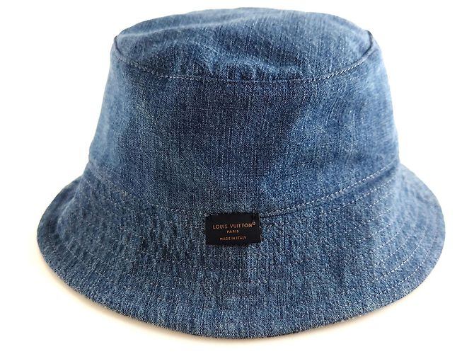 Louis Vuitton Cappello bucket reversibile Splash Damier Blu - vista 3