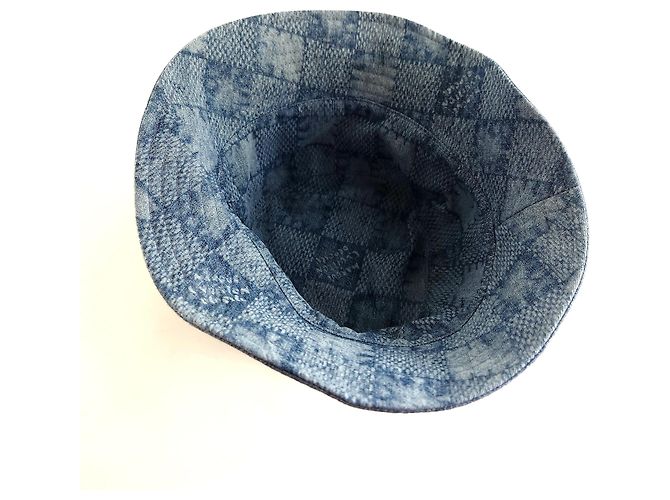 Louis Vuitton Cappello bucket reversibile Splash Damier Blu - vista 4