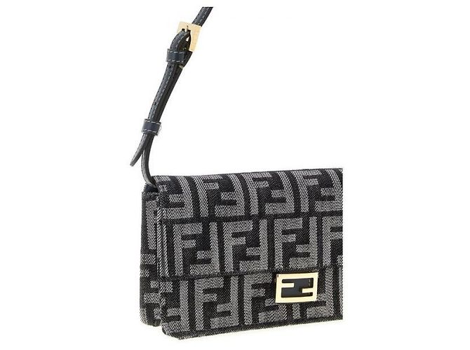 Fendi Wallet On Chain Stoff FF-Effekt Blau - Ansicht 5